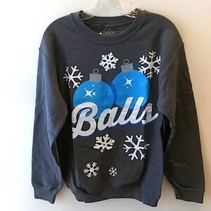 Well Worn Unisex Christmas Balls Sweatshirt Size Small.